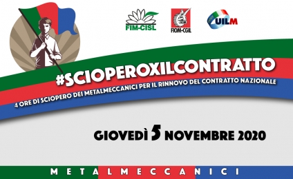 #SCIOPEROXILCONTRATTO. 5 novembre: 4 ore di sciopero dei metalmeccanici per fare il contratto Federmeccanica-Assistal [MATERIALI]