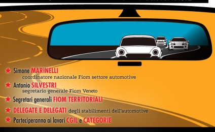 Safety Car - Veneto. 13 gennaio: Attivo dei quadri e delegati del settore automotive
