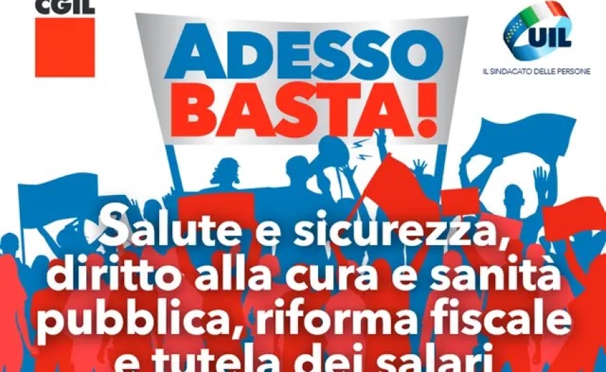 Cgil e Uil, sabato 20 aprile 2024 manifestazione nazionale a Roma: Salute e sicurezza, diritto alla cura e sanità pubblica, riforma fiscale e tutela dei salari